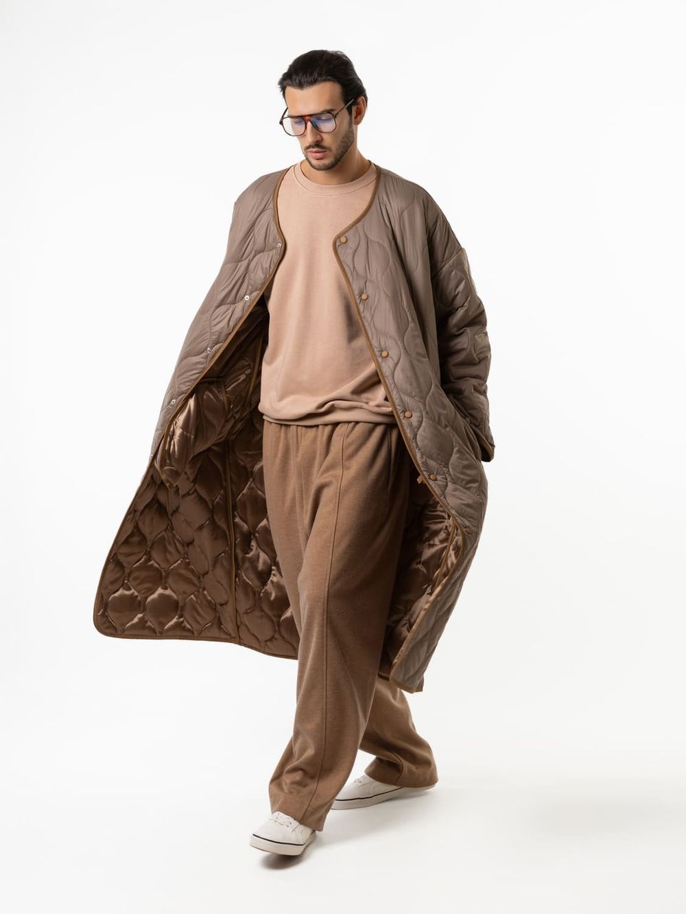 Куртка Dryg стежка длинная песочная