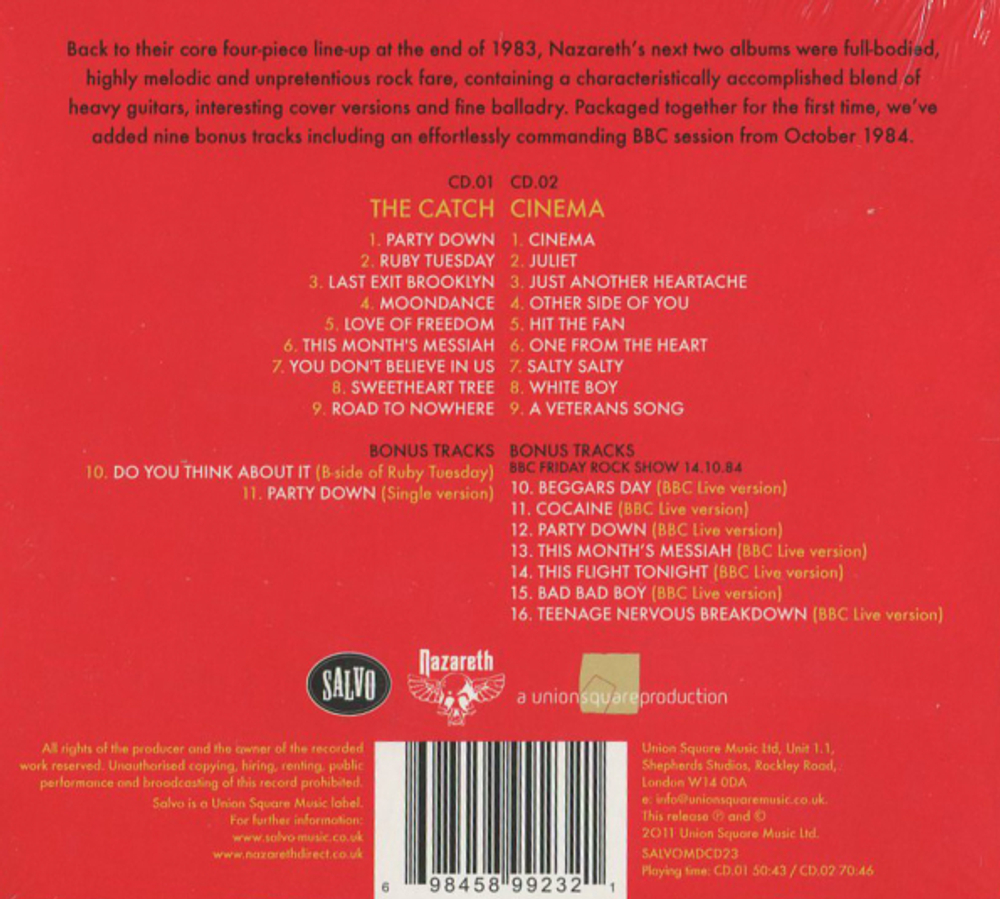 Nazareth / The Catch + Cinema (2CD)