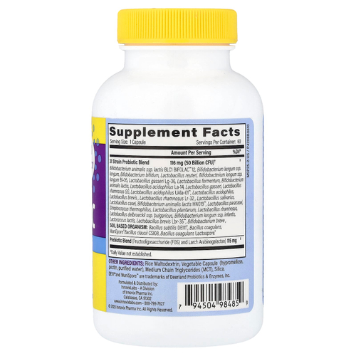 InnovixLabs, мультиштаммовый пробиотик, 60 капсул