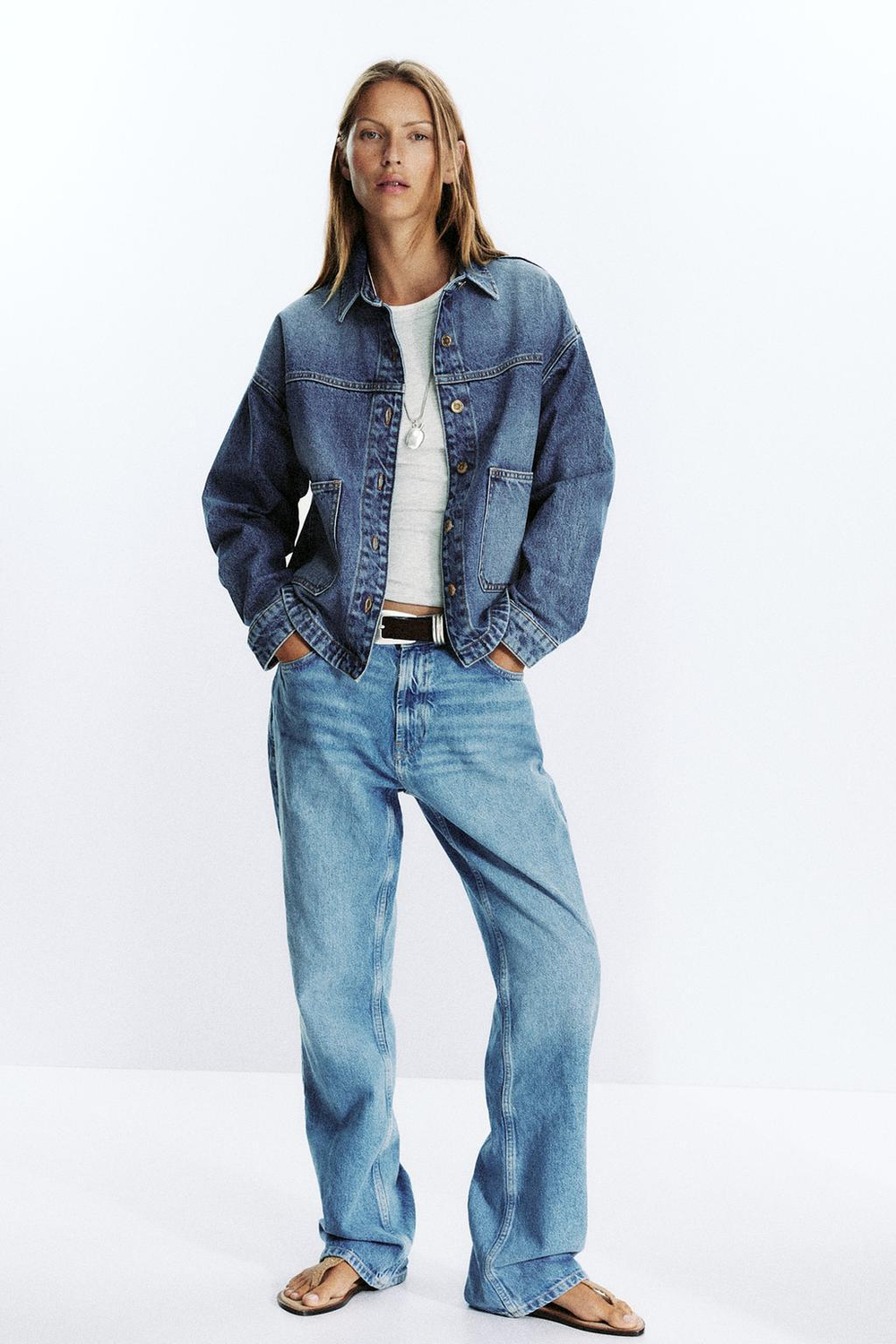 ZARA ДЖИНСОВАЯ КУРТКА Z1975, ВЫЦВЕТШИЙ СИНИЙ