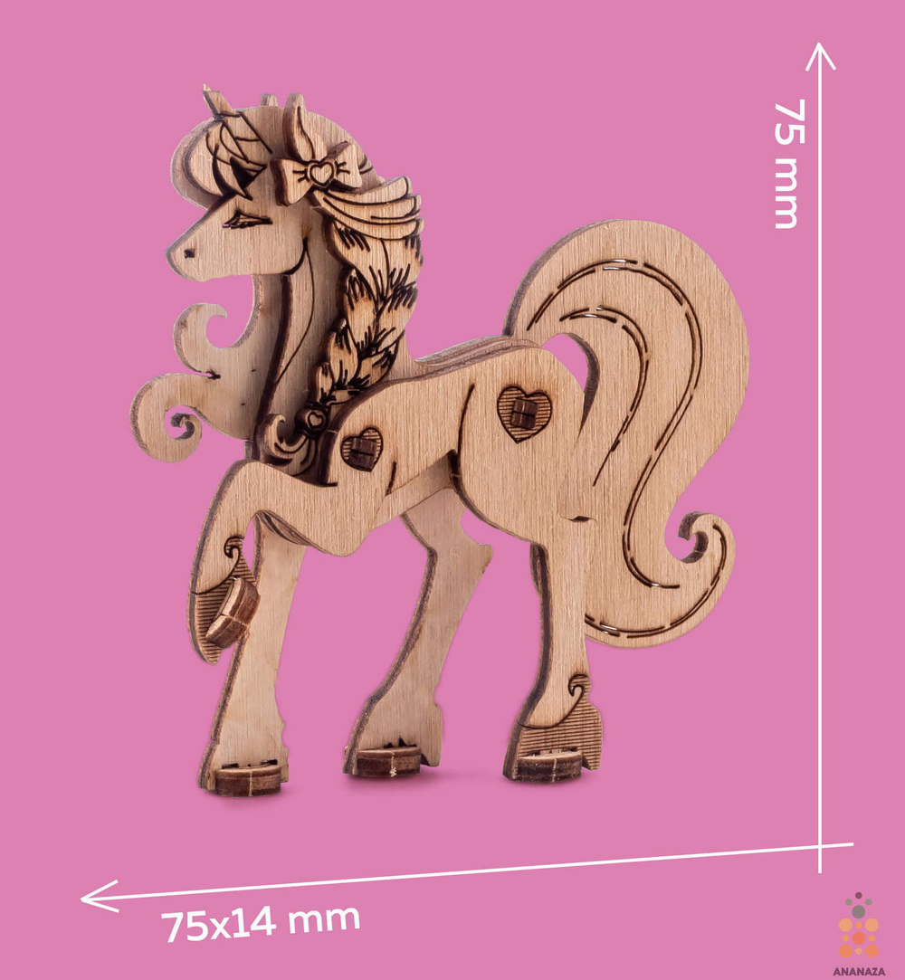 Единорог UNIT (UNIWOOD) - Деревянный конструктор, 3D пазл, сборная модель