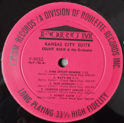Винтажная виниловая пластинка LP Count Basie and His Orchestra Kansas City Suite (USA 1962)
