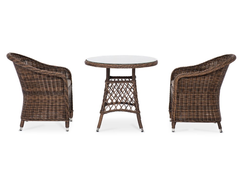 "Эспрессо-80 R" обеденная группа плетеная, цвет коричневый