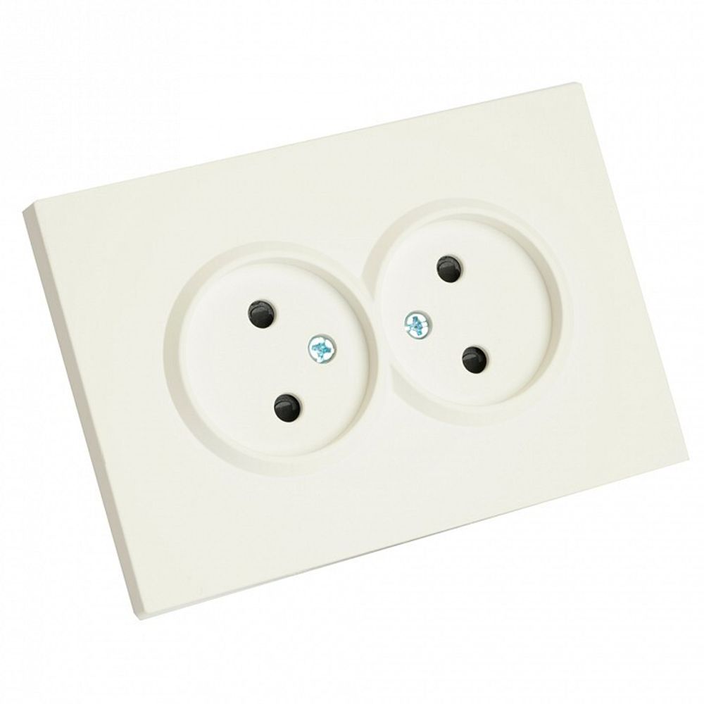 Розетка двойная без заземления и со шторкой Stekker Эмили 49877