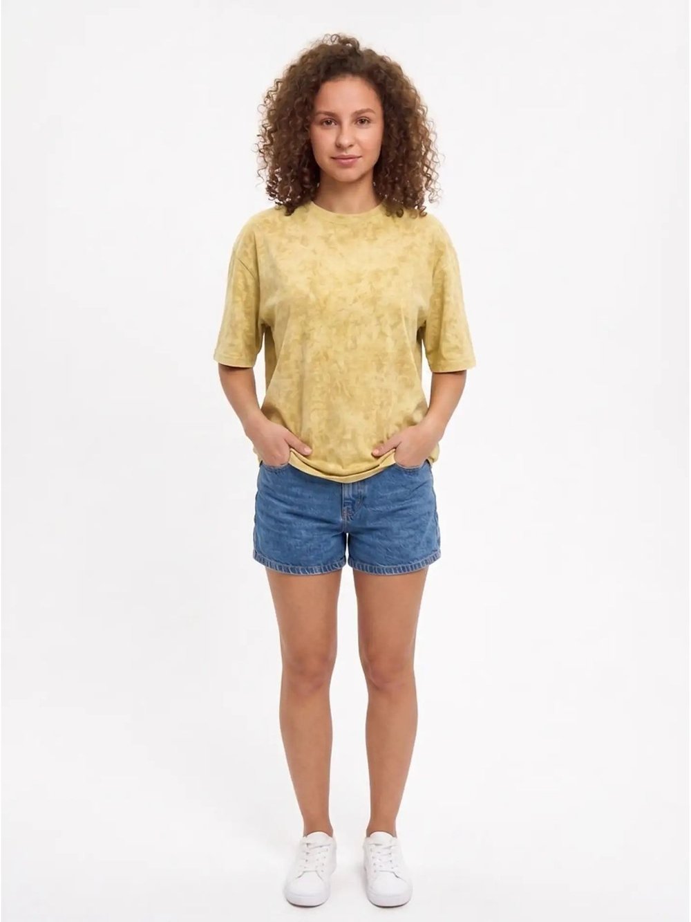 Футболка бежевый меланж  oversize XS-M