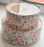 Упаковка "Шайба" принт розы с окном д 16 высота 7см