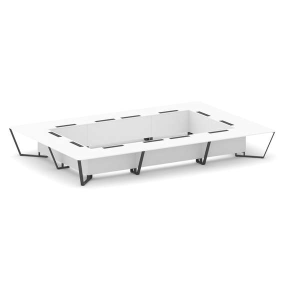 Steel Meet Стол переговорный прямоугольный KD-PR.B.SP-26K2 Белый Бриллиант/Металл Антрацит 6000*4000