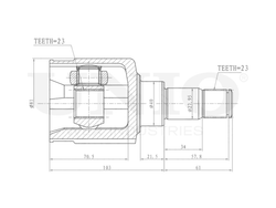 ШРУС внутренний левый UNIO CVJ-30032