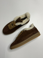 Короткие зимние кеды из натуральной кожи KANNA