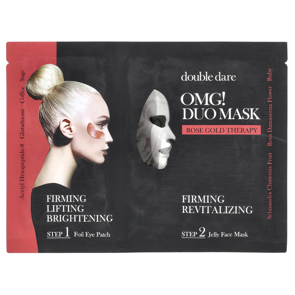 Double Dare, OMG! Duo Beauty Mask, Rose Gold Therapy, набор из 2 предметов