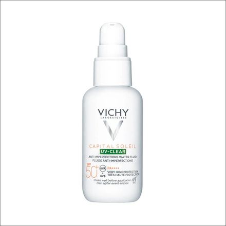 Vichy Невесомый солнцезащитный флюид UV-Clear для лица против несовершенств SPF 50+, 40 мл