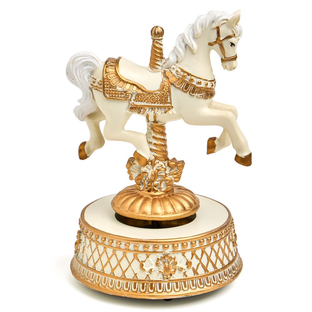 МУЗЫКАЛЬНАЯ СТАТУЭТКА "КАРУСЕЛЬ-ЛОШАДКА" 11,9Х11,1Х17,2 СМ