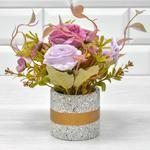 Цветы искусственные в кашпо, полистоун, PVC (фиолетовый)