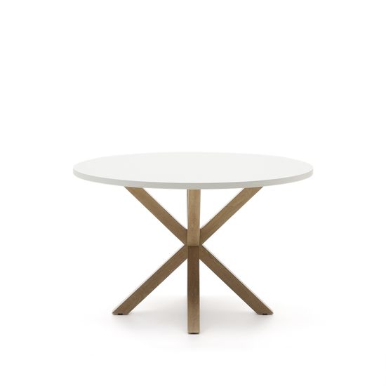 ARYA Стол с белой столешницей с отделкой из меламина на стальных ножках с отделкой под дерево