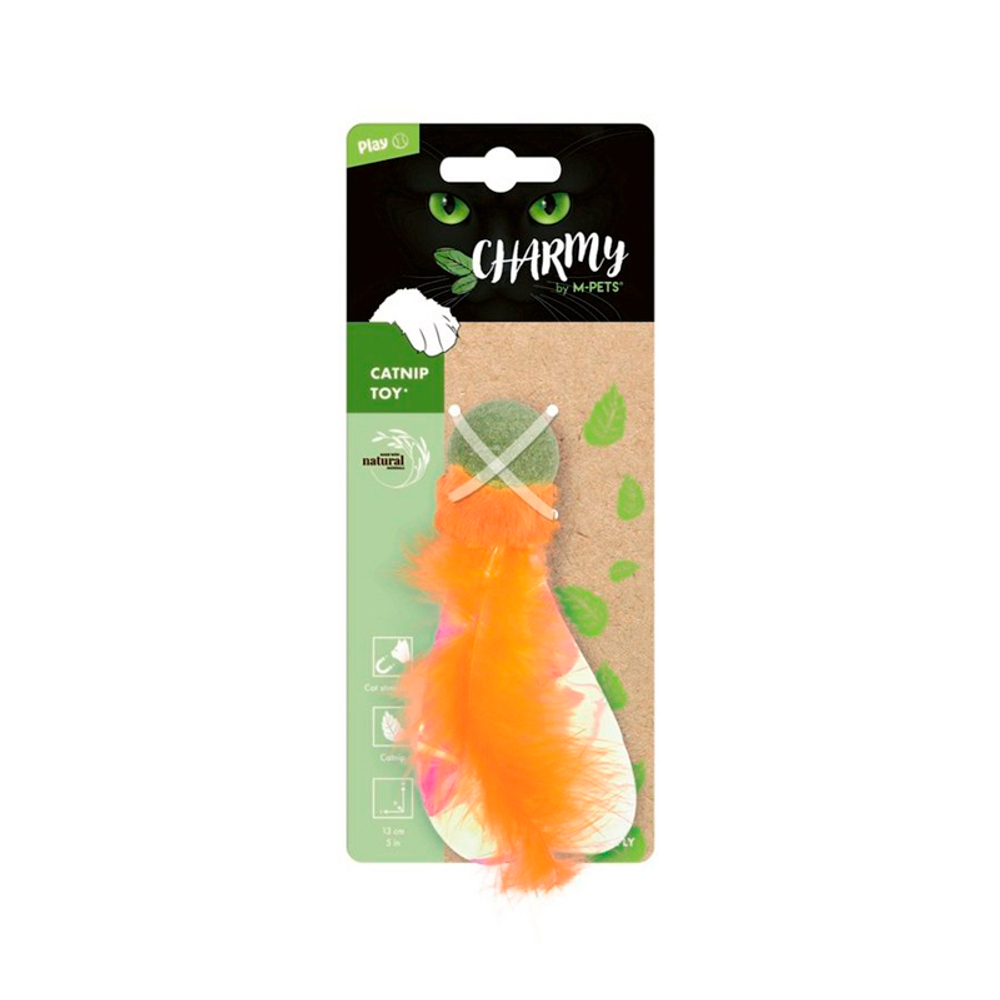 Игрушка для кошек с кошачьей мятой CHARMY светлячок, цвет оранжевый