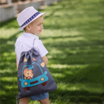 Набор для детского сада: кармашек, коврик, мешок. Львенок в машинке