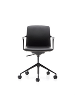 Офисный стул Nerlan из черной экокожи с черной алюминиевой рамой