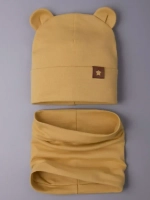 Шапка с ушками осенняя и снуд для детей