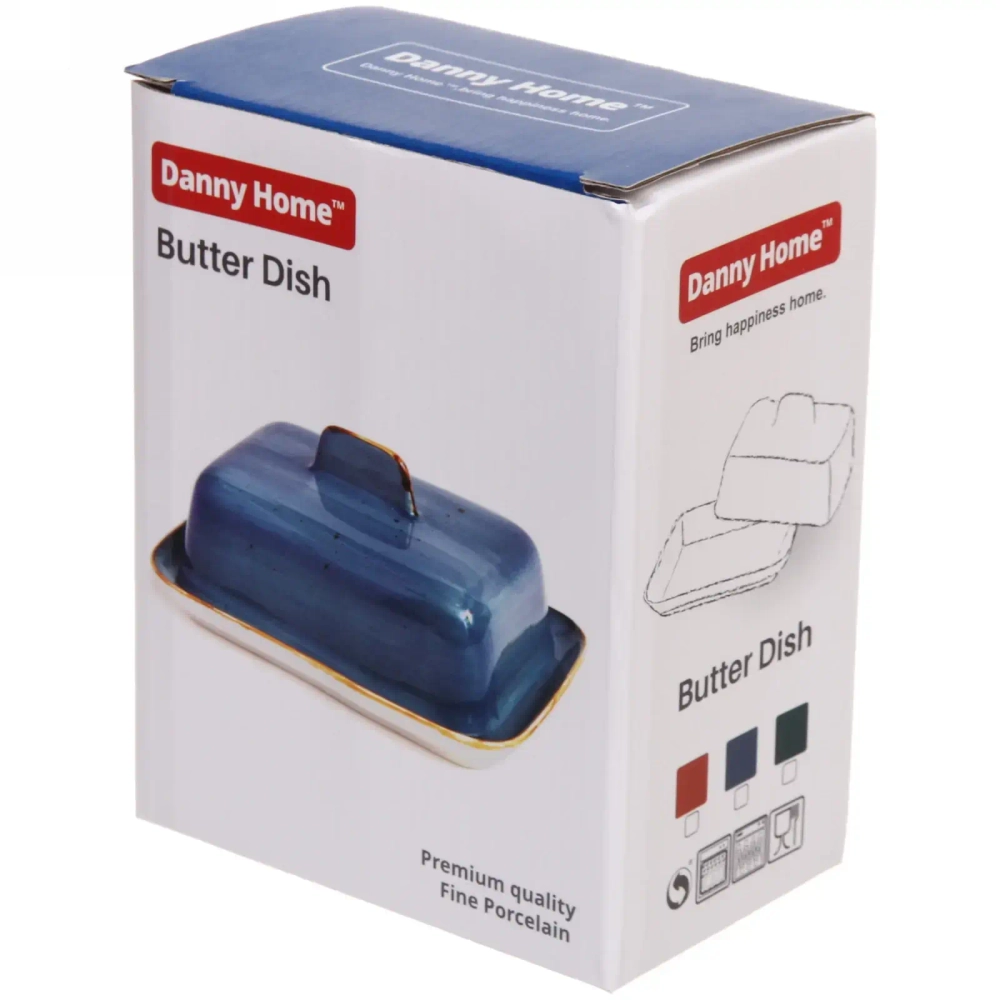 Масленка керамическая «Corsica blue» 16,5*13*7,8см