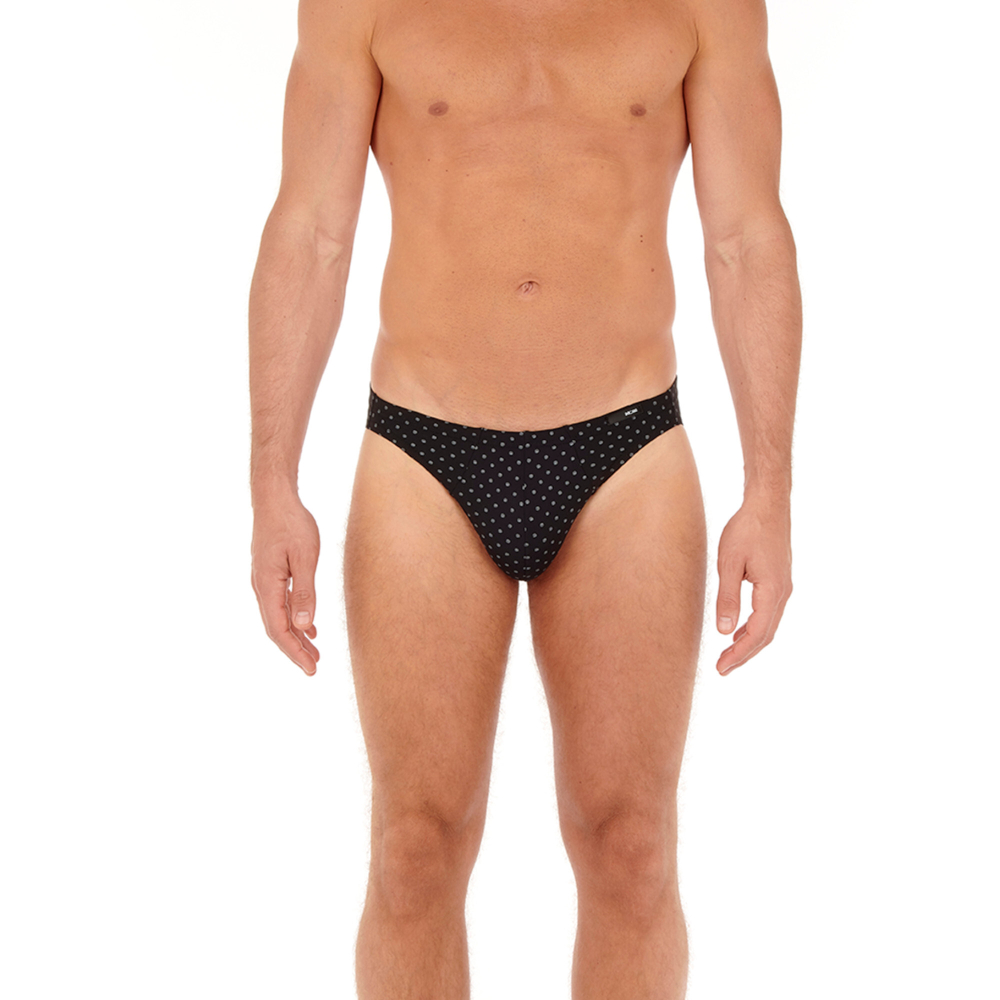 Мужские трусы слипы черные с принтом HOM MAX Comfort Micro Briefs 401912_40I004