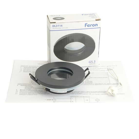 Светильник встраиваемый Feron DL3114 потолочный MR16 G5.3 черный 51367