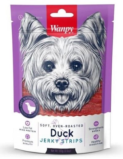 Лакомство для собак Wanpy Dog утиная соломка 100 г