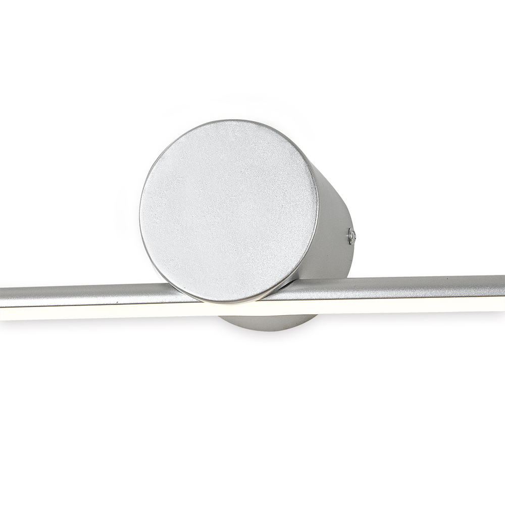 Настенный светодиодный светильник 10Вт, 610лм, 4500K, Ra>80, металл/силикон, серебро