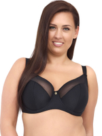 Бюстгальтер на косточках с чашками из микрофибры и сетки (Размер: 75E) (Цвет: телесный)