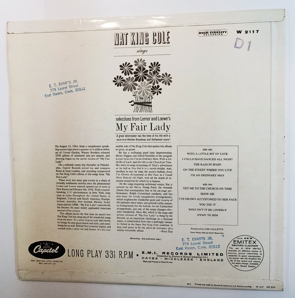 Nat King Cole Sings My Fair Lady (UK 1964)
