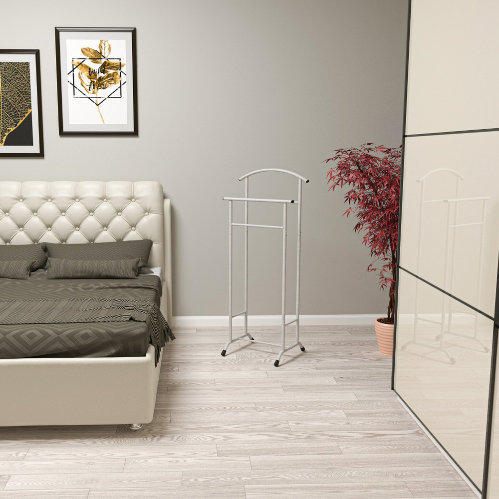 ВЕШАЛКА КОСТЬЮМНАЯ ЗМИ СТИЛЬ 3 БЕЛОЕ СЕРЕБРО ВНП300(б)