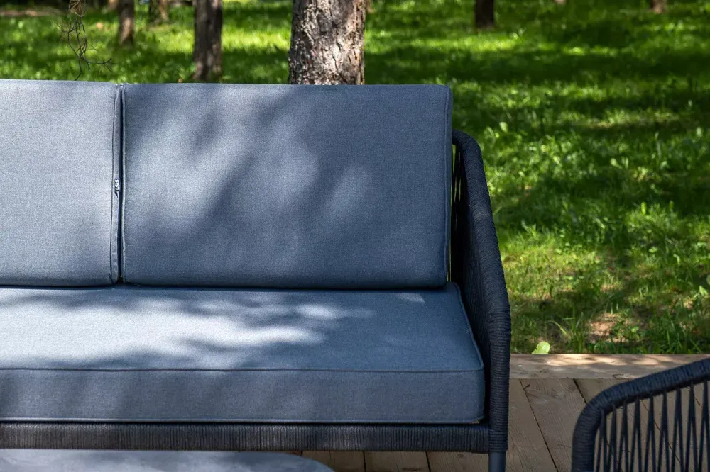 "Канны" модульная угловая лаунж-зона из роупа (веревки), цвет темно-серый