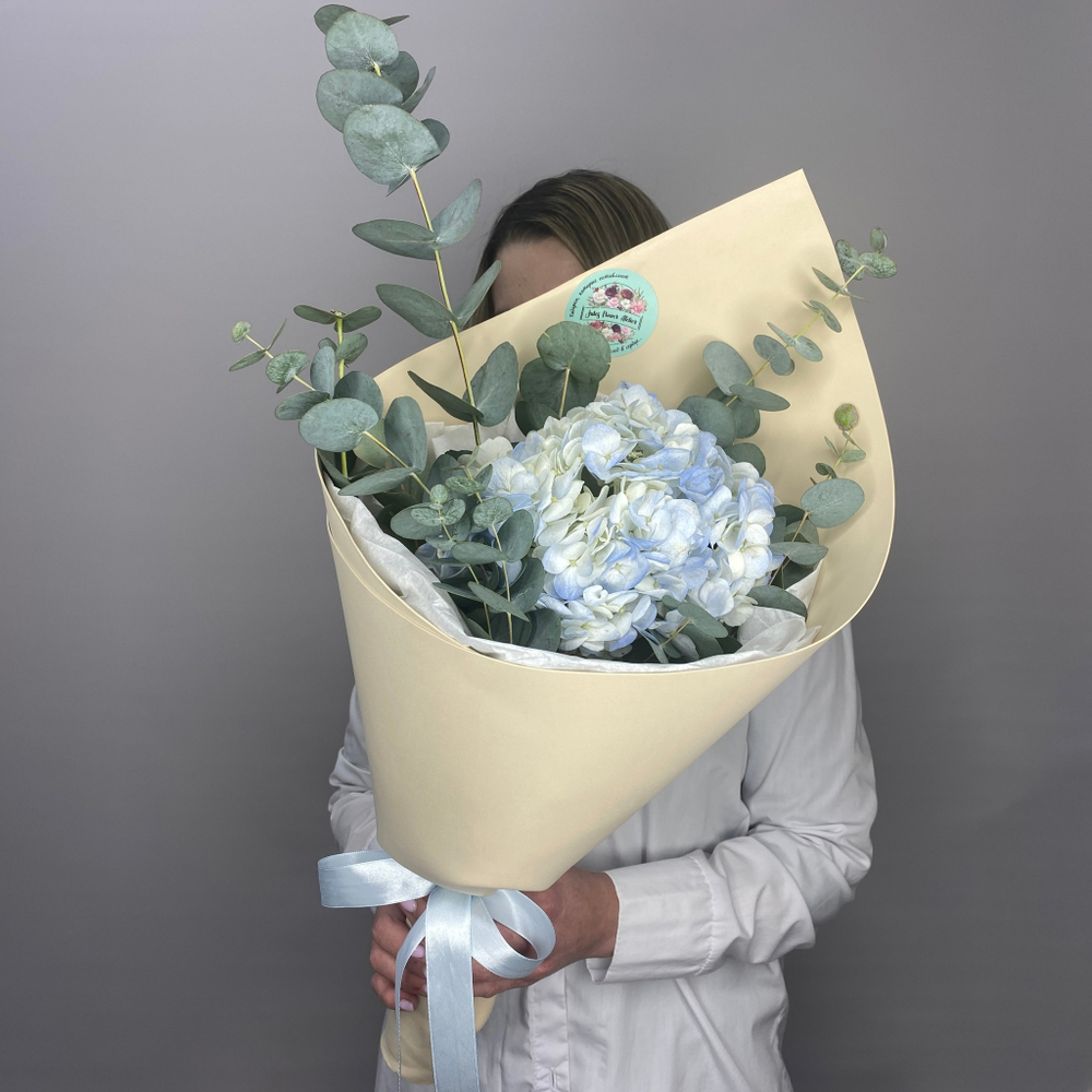 «Blue» букет с гортензией и эвкалиптом