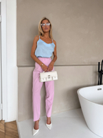 Топ изо льна в небесно-голубом цвете