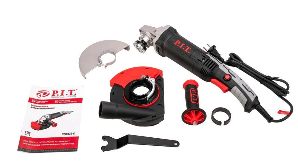 Шлифмашина по БЕТОНУ PWG125-C (1400Вт,  125мм, 3000-9000об.мин.рег оборотов) P.I.T