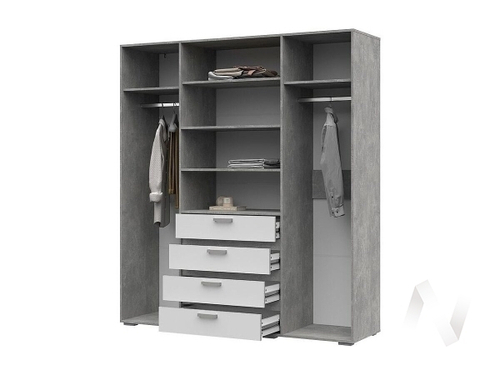 Шкаф ШК 02 МС Денвер (ателье светлое/белый)