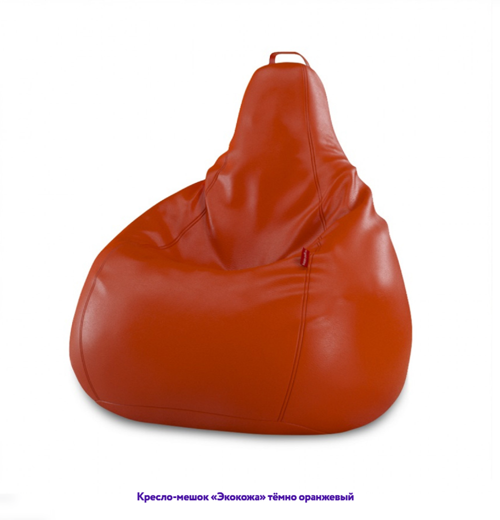 Кресло-мешок Груша, однотонное, экокожа