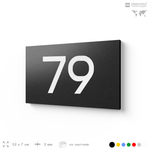 Табличка с номером 79 на дверь квартиры, для офиса, кабинета, аудитории, склада, черная 120х70 мм, Айдентика Технолоджи