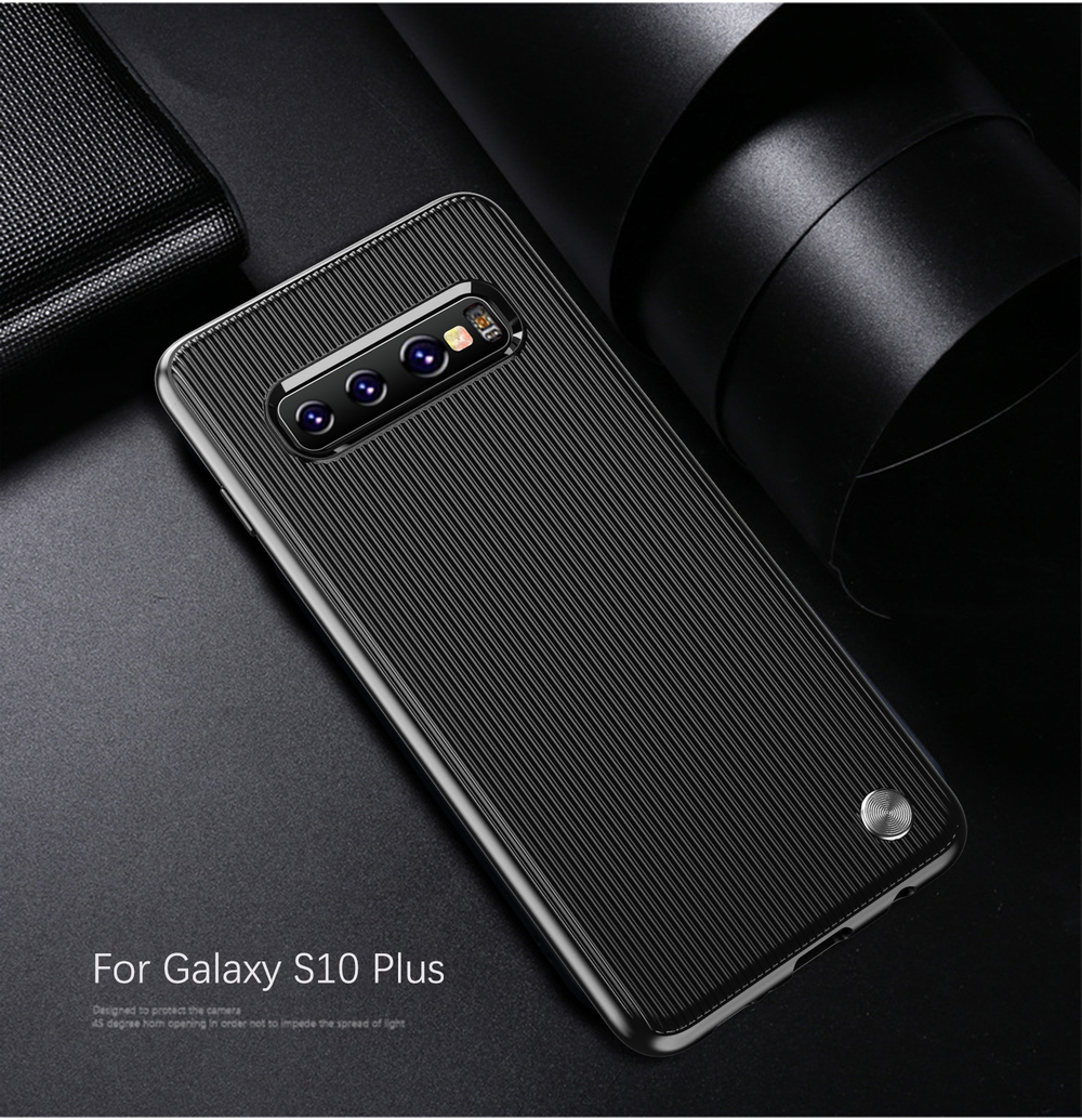Чехол для Samsung Galaxy S10 Plus цвет Black (черный), серия Bevel от Caseport