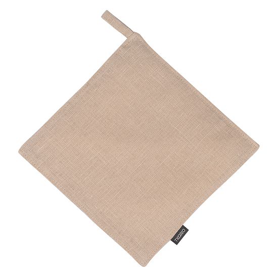 Прихватка из стираного льна бежевого цвета из коллекции essential, 22х22 см