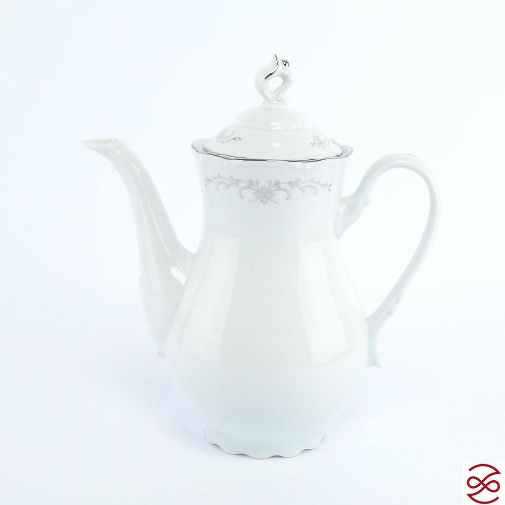 Кофейный сервиз Thun Констанция серый орнамент отводка платина 6 персон 17 предметов