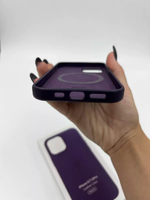 Кожаный чехол Leather Case iPhone 12 / 12 Pro, Dark Cherry Темно-Фиолетовый