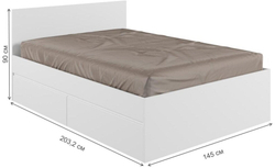 Кровать двуспальная Мадина, спальное место 140х200, материал ЛДСП