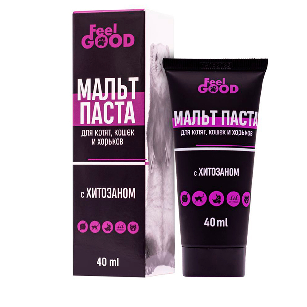 Мальт-паста FeelGOOD с хитозаном для котят кошек и хорьков 40 мл 09.2025