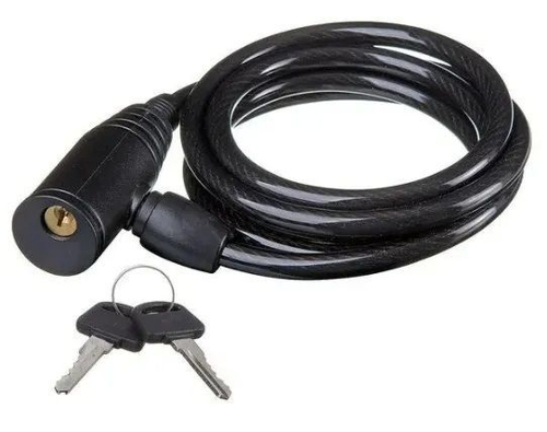 Замок-трос стальной, диам. 8х150cm, с ключом,16725 (Х10428)