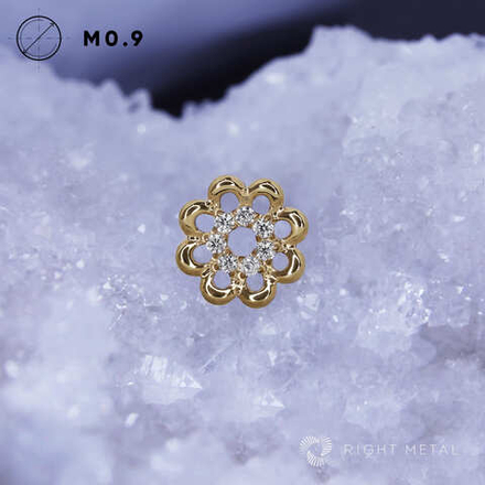 Flower Rings Crystal PVD Yellow