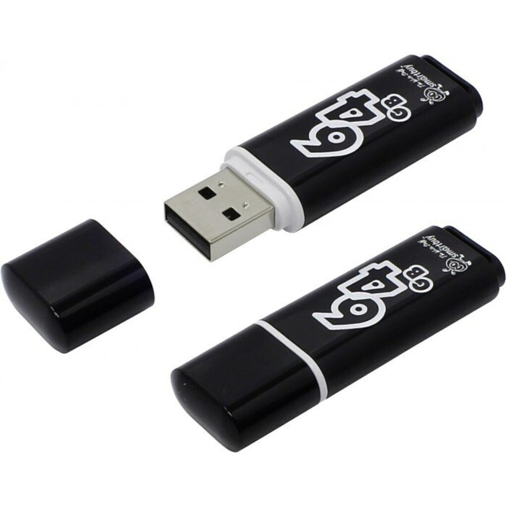 Флеш-драйв 64 GB USB 2.0 Smartbuy Glossy series Black