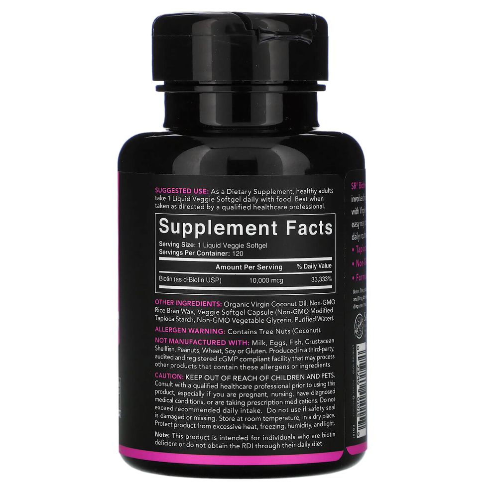 Sports Research Biotin 10000 мкг, 120 капсул !!! Срок 07.2025