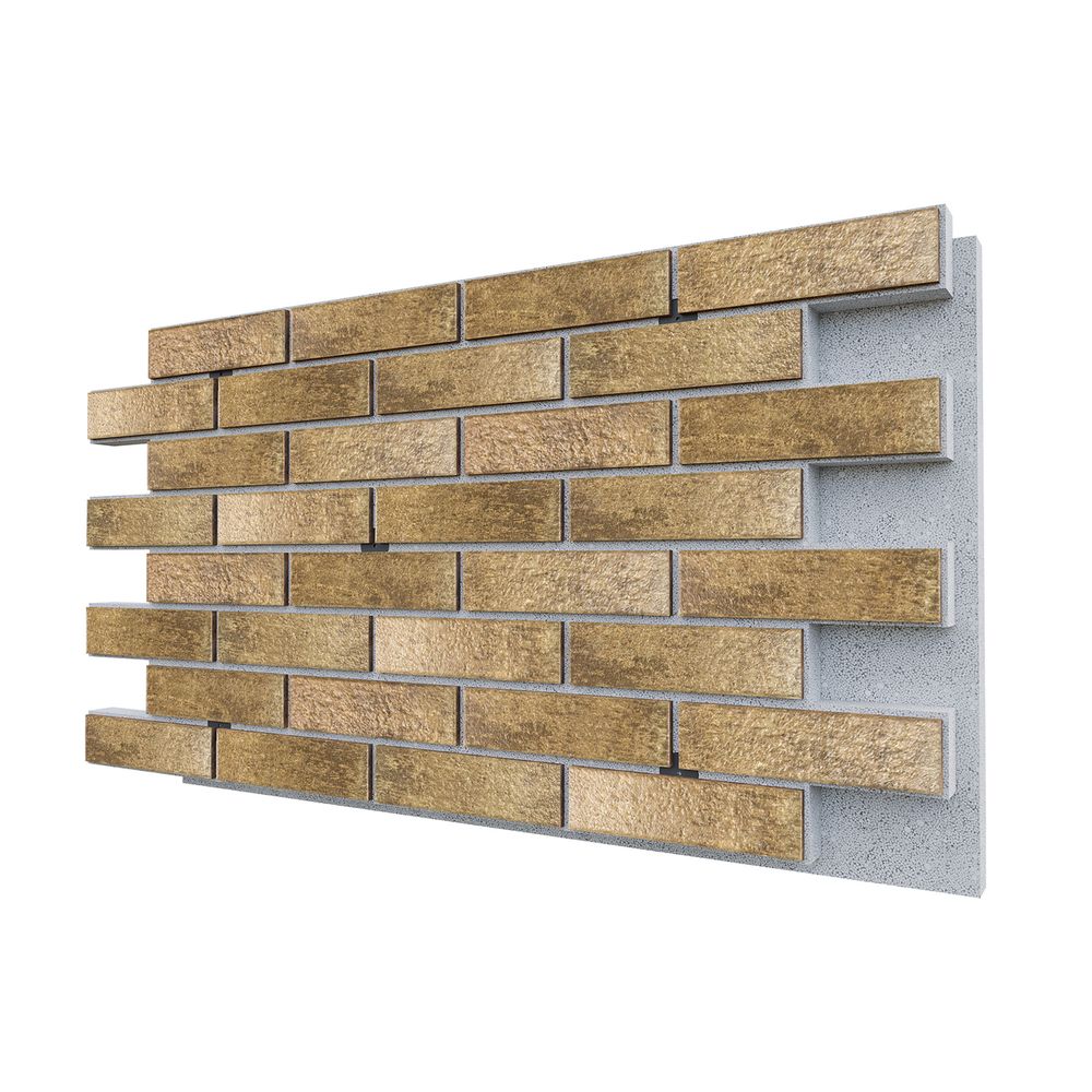 Негорючая термопанель ППС PRO Керамин Тенесси 3 Светло-коричневый 0,612 м², 1020x600 мм