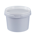 Ведерко без ручки 1,1л. + крышка с замком цвет белый