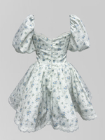 Платье YIYISTORY 5285 в цветочек с корсетом, пышной юбкой и розой на груди